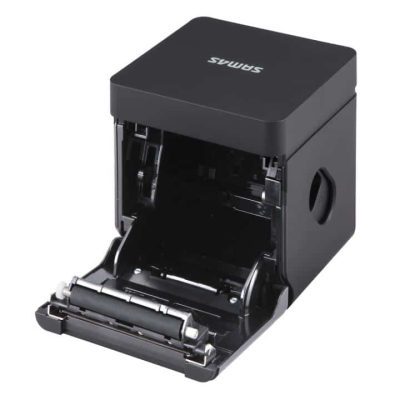 Impressora térmica talões SAM4S GCUBE Preta aberta