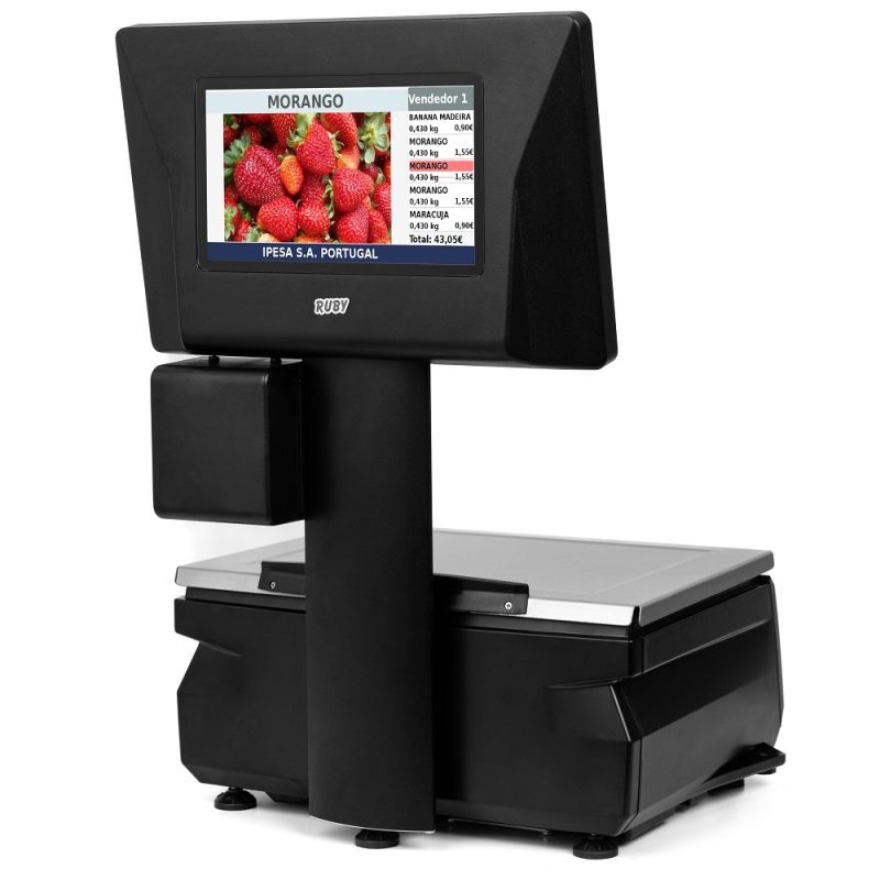 Balança táctil com 2 impressoras Ruby IPX 50 trás